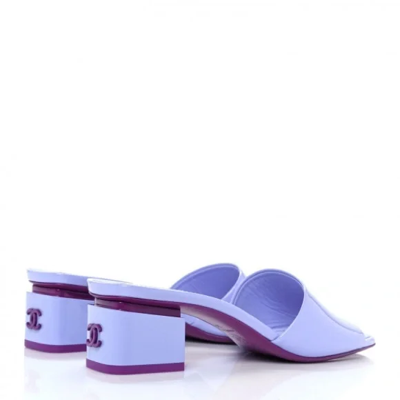 Chanel Lavender Block Heel Mules - Picture 1 of 5